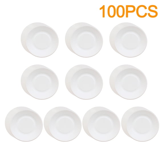 Giunmcul 18 cm Round Disposable Dinner Plates Medium Weight Classic White Floral Border Value Pack Microwave Not Safe Daily Use Picnics Snacks 10 Pieces