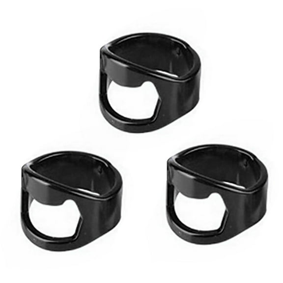 Giunmcul 3 Pack Stainless Steel Finger Ring Bottle Openers Bar Beer Tool Fits 20 to 22 mm Finger Easy Carry Open Caps Anywhere GiftsforPromotion and Events