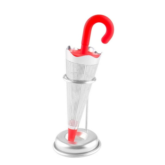 Giunmcul 304 Stainless Steel Tea Infuser Maker with Food Grade Silicone Umbrella Style Quick Brew Good Filtration Reusable Easy Clean Size 14x3.5x3.5cm Household Tea Set Accessory