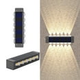 thumbnail image 1 of Giunmcul 4-Pack Solar Wall Light Outdoor Waterproof Up Down LED Sconce Motion Sensor Remote Garden Security Light Porch Yard Patio 14.2x3x2.4cm Each Long Run Time, 1 of 7