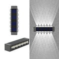 thumbnail image 1 of Giunmcul 4-Pack Solar Wall Light Outdoor Waterproof Up Down LED Sconce Motion Sensor Remote Garden Security Light Porch Yard Patio 14.2x3x2.4cm Each Long Run Time, 1 of 7