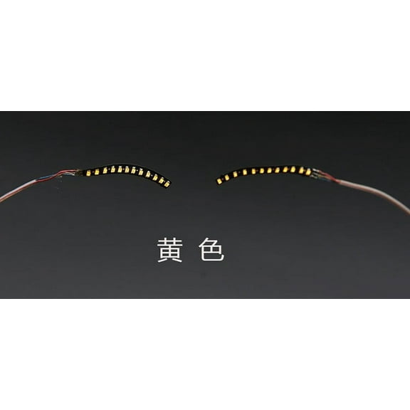 Giunmcul up to 45% Off Halloween LED Lighted False Eyelashes Luminous Glowing Makeup Strip Lashes Lamp Double Eyelid Sticker Club Bar Dance Party Cosmetic Accssories LED Light False E