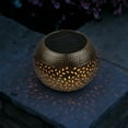 thumbnail image 1 of Giunmcul up to 45% Off Solar Outdoor Table Lantern Flickering Flame Light Round Pot with Warm Yellow Garden LED Tabletop Lamp Decorative for Garden Yard, 1 of 5