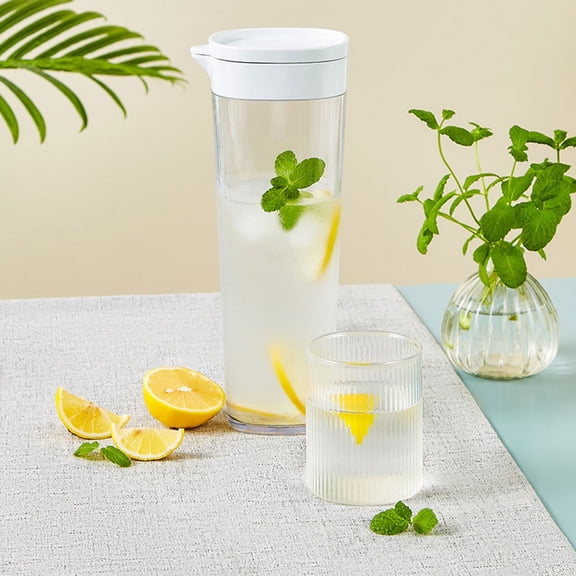 Giunmcul 50% Off Clear Water Pitcher, Fruit Infuser Pitcher with Removable Lid, High Heat Resistance Infusion Pitcher for Hot/Cold Water, Flavor-Infused Beverage & Iced Tea