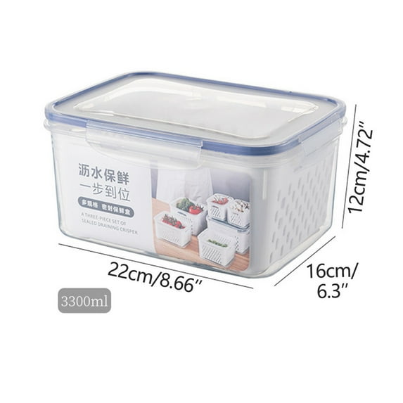 Giunmcul up to 50% Off Fruit Vegetable Storage Containers for Fridge Draining Fresh Containers Produce Storage Containers Large Organizer Bins with Lid Colander
