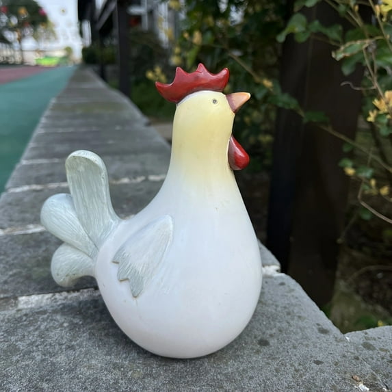 Giunmcul 50% Off Clear Lovely Cute Hen Chicken Baby Resin Statue Garden Decoration Porch Living Room Windowsill Decoration Size Two Optional