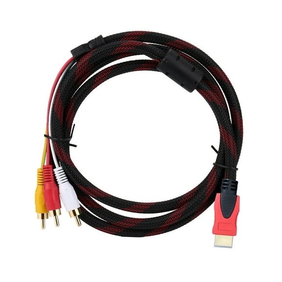 Giunmcul 50% Off Clear Male To 3 AV Audio Video 5FT Cable Cord Adapter for TV HDTV DVD 1080p