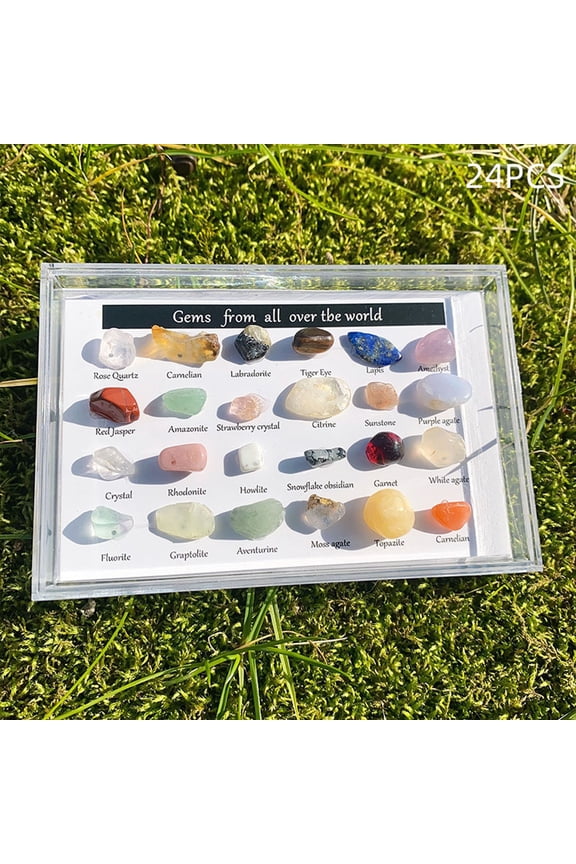 50% Off Clear Natural Crystal Agate Semi- Stones 24 Kinds Of Specimens