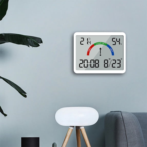 Giunmcul 50% Off Clear Thin Electronic Clock, Digital Clock, Wall Mounted LCD Small Alarm Clock, Multifunctional Temperature Electronic Clock