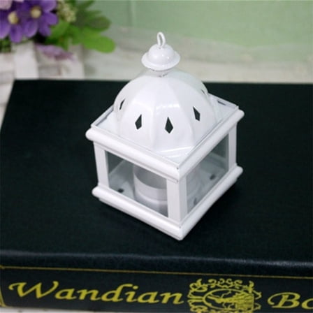 Giunmcul 50% Off Clear Wrought Iron Hanging Candlestick Glass Lantern Lamp Candle Indoor Decor