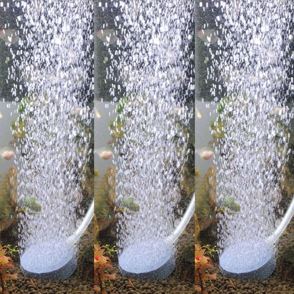 Giunmcul Air Stone Aerator Set for Aquarium Fish Tank and Pond Hydroponics Oxygen Diffuser Bubbler Gray 3 Pack 40x15mm Fits 4mm Airline Helps Increase Oxygen