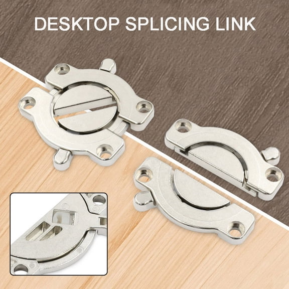 Giunmcul Alloy Flat Connector Plate for Desktop Splicing Folding Table Joining Bracket Wooden Board Connector Hardware for Dining Table Office Desk 3.03 x 2.71 Inch 1 Piece