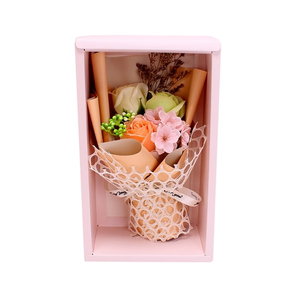 Giunmcul Artificial Rose Bridal Bouquet Set with Gift Box - Lifelike Silk Flowers for Wedding or Home Decoration - Approx 29 CM Total Height - Romantic Presentation