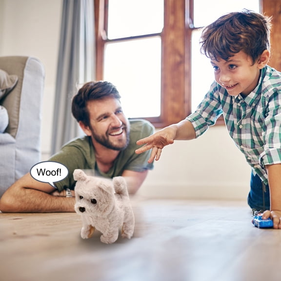 Giunmcul Battery Operated Walk & Bark Toy Puppy Lifelike Simulation Gift for Children Educational Battery-Powered Fun