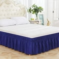 thumbnail image 1 of Giunmcul Bed Skirt Wrap Around Elastic Ruffles with Belt 20 Inch Drop for Double Bed Box Spring Storage Cover, 1 of 3