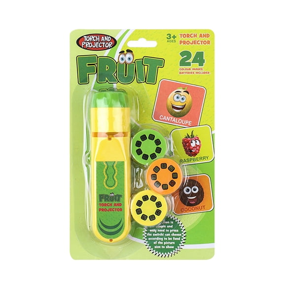Giunmcul Boys and Girls Story Projector Flashlight Educational Bedtime Torch with 3 Slide Discs Early Learning Portable Night Light No Batteries Required 1 Set