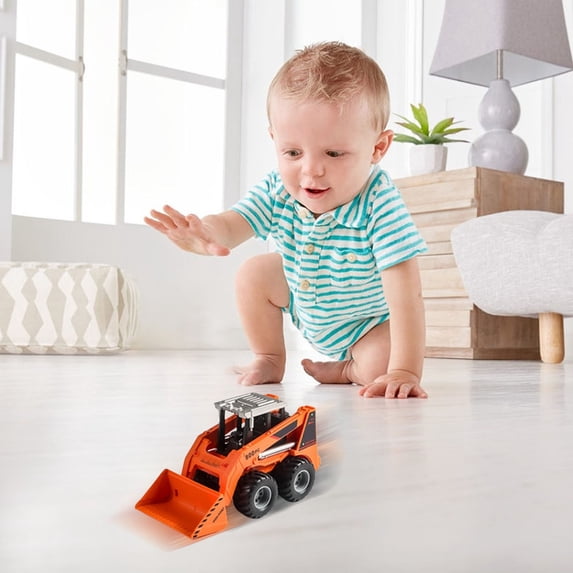 Giunmcul Bulldozer Toy Vehicle Inertial Push and Go Construction Truck for Kids Realistic Pretend Play Engineering Car Gift Orange Green Yellow 8.66 x 4.33 x 3.94 in