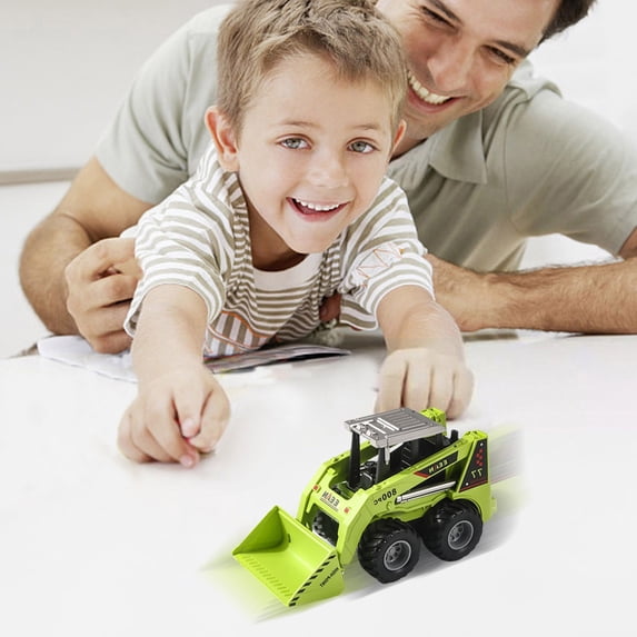 Giunmcul Bulldozer Toy Vehicle Inertial Push and Go Construction Truck for Kids Realistic Pretend Play Engineering Car Gift Orange Green Yellow 8.66 x 4.33 x 3.94 in