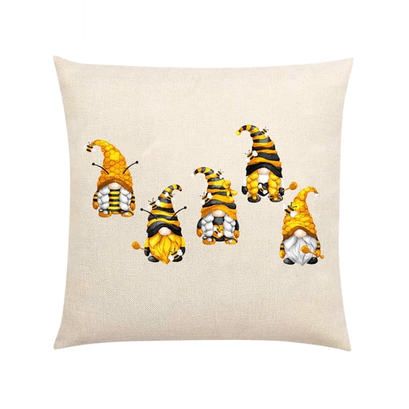 Giunmcul Bumble Bee Throw Pillow Cover 18x18in Linen Cushion Case for Sofa Couch Patio Home Decor Gift for Bee Lovers Invisible Zipper Single Cover Insert Not Included 1 Piece