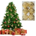 thumbnail image 1 of Giunmcul Christmas Decoration, Woven Christmas Balls Ornaments Set of 6 Plastic Decorations 1.58in Red Gold Purple Tree Decor, 1 of 4