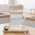 thumbnail image 1 of Giunmcul Clear Plastic Pitcher 1.5L with Lid & Spout Filter for Iced Tea Lemonade Cold Beverages BPA-Free Easy Pour Design Gray/Beige, 1 of 7