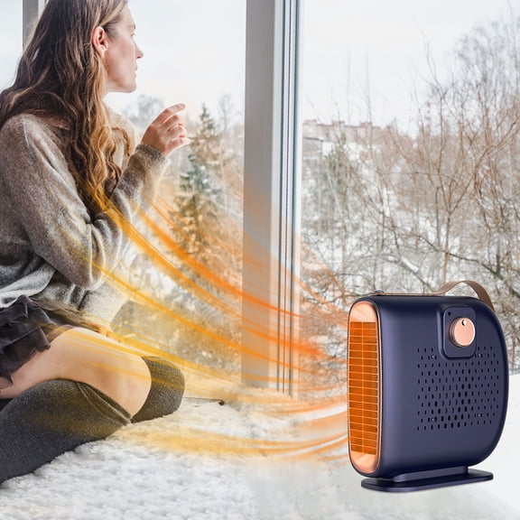 Giunmcul Desktop Vertical Hot Fan Heater 500W Portable Ceramic Space Heater Dual Mode Vertical Horizontal Use Overheat Protection Quiet for Office Bedroom 220V