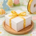 thumbnail image 1 of Giunmcul Easter Bunny Wired Ribbon Bow Wrapping Ribbon for DIY Crafts Wreaths Gift Packaging Stair Garland Party Wedding Home Decoration 1 Roll Included Yellow, 1 of 5