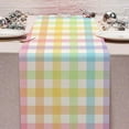 thumbnail image 1 of Giunmcul Easter Table Runner Linen Look Printed Table Flag Plaid Pattern for Dining Table Coffee Table Spring Party Decor Multiple Sizes 1 Piece XL, 1 of 6