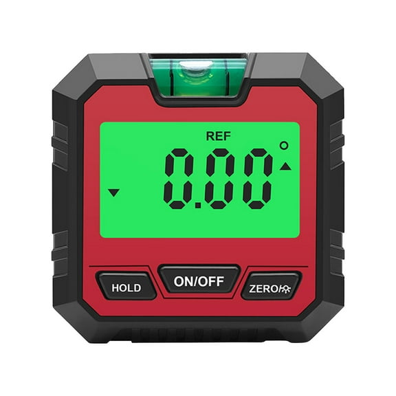 Giunmcul Electronic Digital Display Inclinometer 2ml Horizontal Angle Ruler Mini Protractor 0.2 Degree Accuracy 0 to 360 Range LCD Backlight