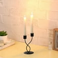 thumbnail image 1 of Giunmcul Elegant Metal Candle Holders Set of 2 for Dining Table Weddings Home Decor Gold Black 6.70*3.55*3.55in Romantic Ambiance Centrepiece, 1 of 4