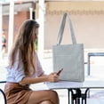 thumbnail image 1 of Giunmcul Fashionable Large Capacity Shopping Bag Casual Tote Bag Canvas Handbag and Corduroy Student Shoulder Bag for Women, 1 of 4
