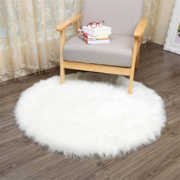 Giunmcul Faux Sheepskin Rug Chair Cover Soft Fluffy Artificial Wool Seat Cushion Non Slip Velvet Back for Bedroom Sofa Nursery Yoga Decor 60 x 60 cm 1 Piece