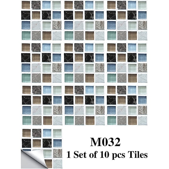 Giunmcul Festival Gift 10pcs Home Decor Living Room Tile Set Strong Sticker Kitchen Wall Sticker