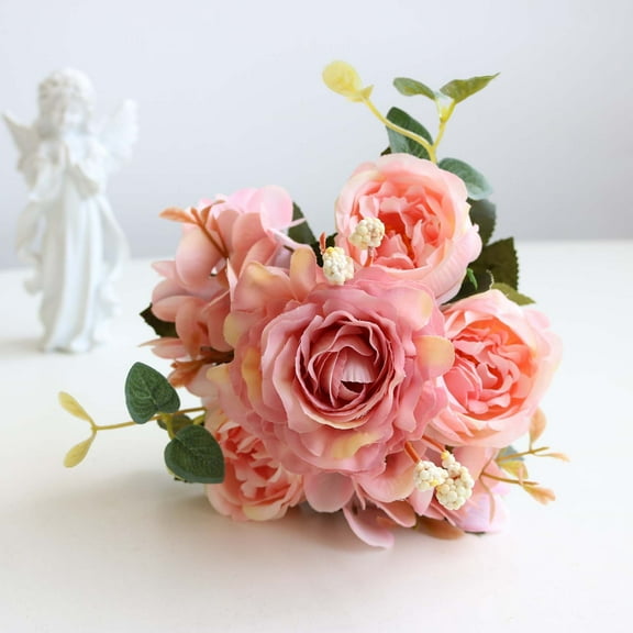 Giunmcul Festival Gift Beautiful Artificial Silk Fake Flowers Wedding Valentines Bouquet Bridal Decor Home Decoration