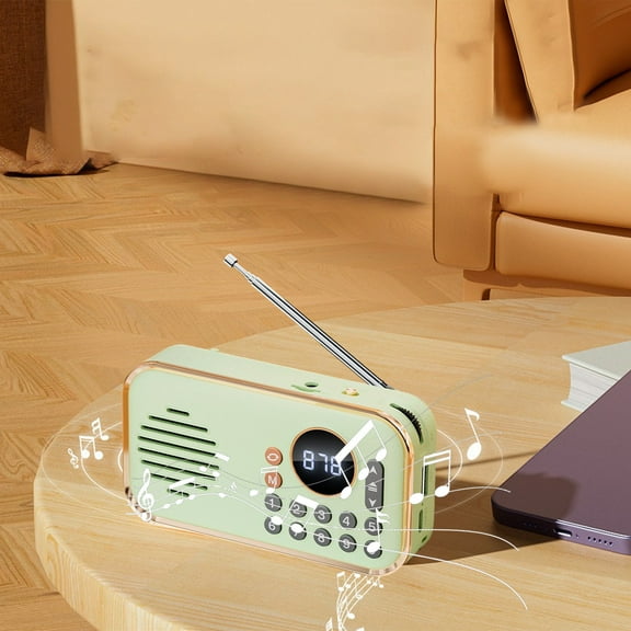 Giunmcul Festival Gift Bluetooth Stereo Plug-in USB Stick Radio Portable Radio Speaker Trendy Compact and Portable-long Battery Life Multiple Modes