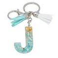 thumbnail image 1 of Giunmcul Festival Gift Green Tassel Letter Keychain, Crystal Drop Glue, Gold Foil, Stone Jewelry, Pendant, Bag, Keychain, 1 of 2