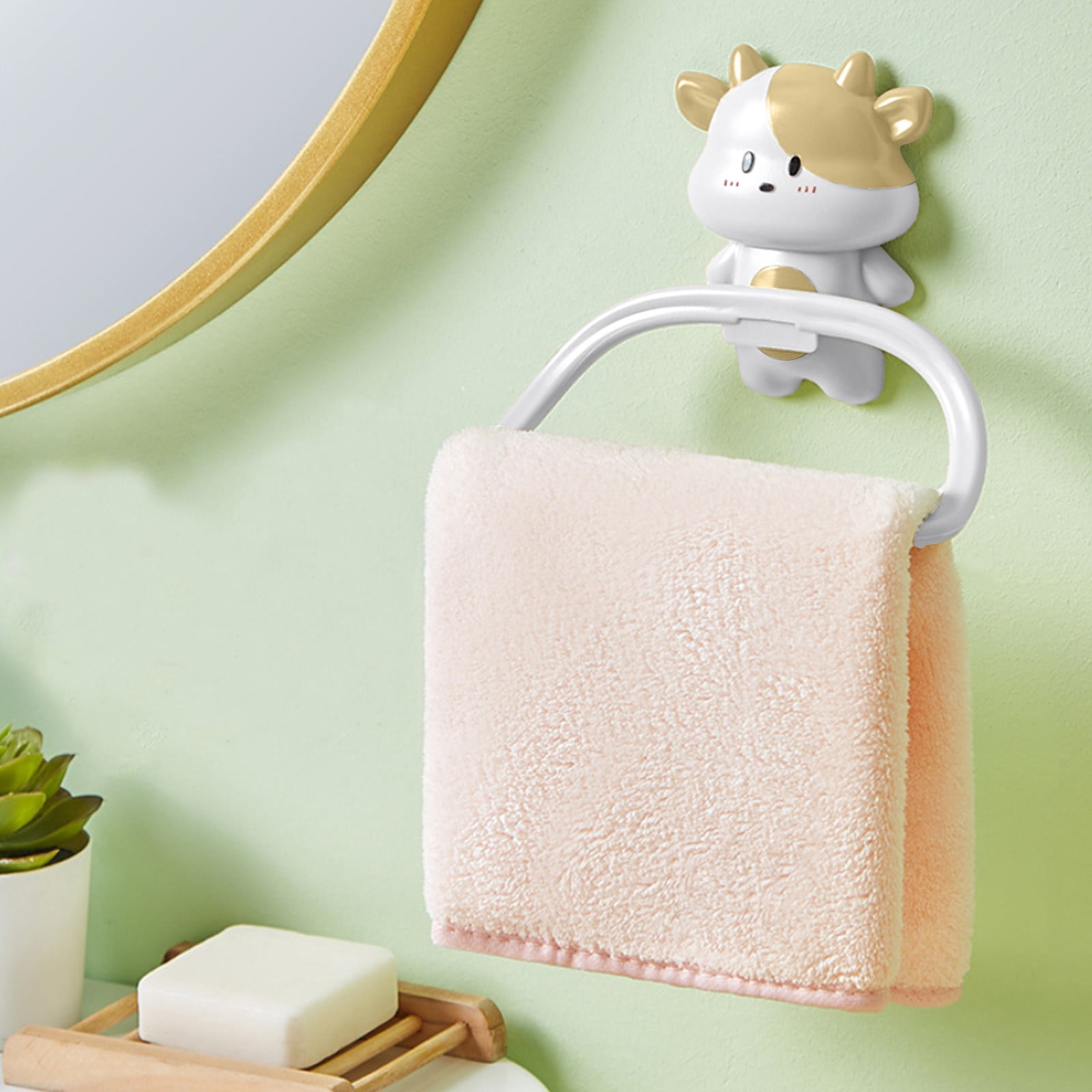 Giunmcul Festival Gift Mini Cute Children's Towel Rack No Punching ...