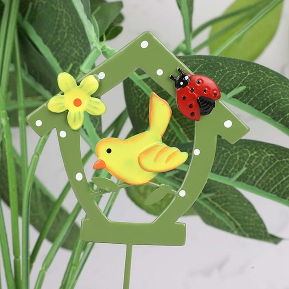 Giunmcul Festival Gift Potted Flower Pot Plug-in Metal Small Garden Pile for Decoration Of Outdoor Garden Yard