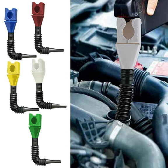 Giunmcul Flexible Funnel Set for Oil Gas Coolant Refueling and Drain Tool Moldable Reusable Plastic Spill Control for Automotive Emergency 5 Pack