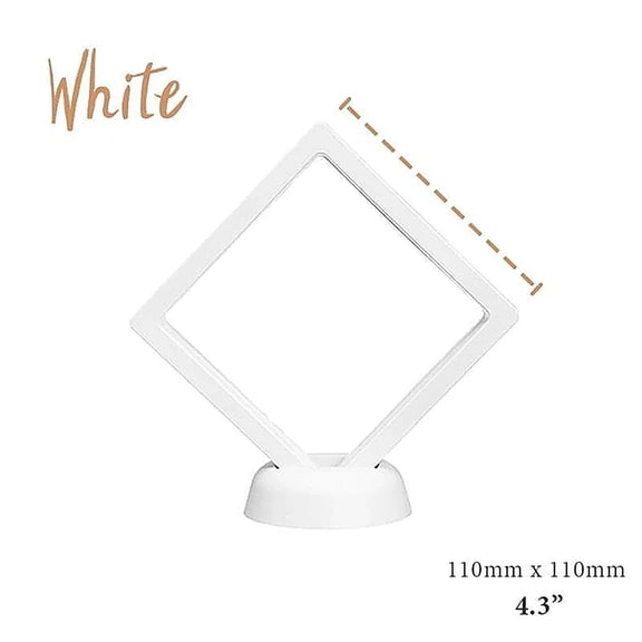 Giunmcul Floating Display Frame with Base Transparent MembraneforMedals Coins Poker Chips Jewelry Dustproof Stand Easy Assemble 1 Set