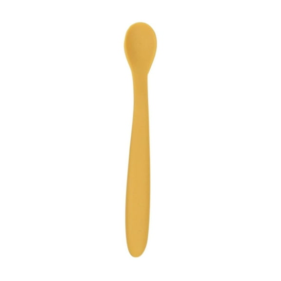 Giunmcul Food Grade Silicone Training Spoon Bendable Handle Soft Safe BPA Free Stage 1 Feeding 6.4 inch 1.0 inch Head Dishwasher Boil Proof 1 Spoon