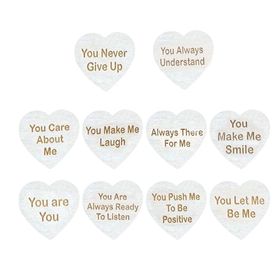 Giunmcul Friendship Keepsake Wooden Box with 10 Heart Tokens Messages Gift Set for Best Friend Birthday Thank You Appreciation Home Decor 1 Set