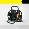 Giunmcul Garden Hose Holder and Storage Reel, Wall Mounted Water Hose Organiser with Hook, Yard Water Pipe Storage Solution for Outdoor Taps