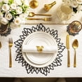 thumbnail image 1 of Giunmcul Hibiscus Flower Hollow Placemat 15 Inch Large Round Vinyl Table Mat for Wedding Centerpiece Home Kitchen Holiday Party Waterproof Easy Clean Elegant Decorative Red Gold, 1 of 6
