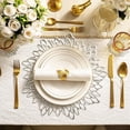 thumbnail image 1 of Giunmcul Hibiscus Flower Hollow Placemat 15 Inch Large Round Vinyl Table Mat for Wedding Centerpiece Home Kitchen Holiday Party Waterproof Easy Clean Elegant Decorative Red Gold, 1 of 6