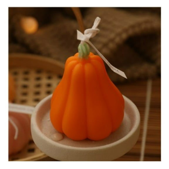 Giunmcul Holiday Decorations, Pumpkin Shaped Wax Candles 2.36*2.36in Scented Tea Lights for Home Decor