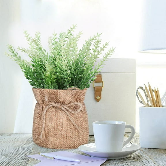 Giunmcul Holiday Gift Finder Artificial Plant In Pots Mini Potted Flowers Plant In Cloth for Home Decor Party Wedding Garden Table Office Patio Decoration