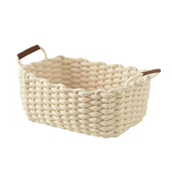 Giunmcul Holiday Gift Finder Chunky Knitted Storage Basket Woven Basket Thick Rope Storage Box Storage Basket Desktop Snack Sundries Basket