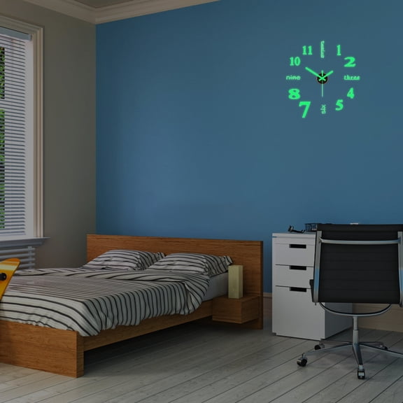 Giunmcul Holiday Gift Finder Comfortable and DIY Wall Clock Without Punching, Personalized Living Room, Bedroom Clock, Silent Digital Clock, Decorative Wall Sticker Clock