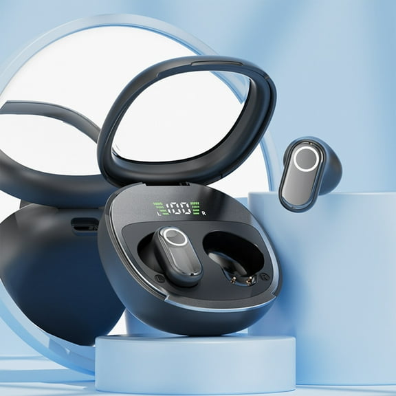 Giunmcul Holiday Gift Finder Wireless Bluetooth Earphones Stereoscopic Sound Quality In Ear Mini Transparent Digital Display Earphones